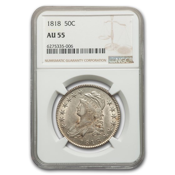 1818 Capped Bust Half Dollar AU-55 NGC 1818 Capped Bust Half Dollar AU-55 NGC